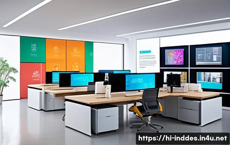 공업디자인과 AI 기술 - A modern design studio scene showing a diverse team of Indian designers collaborating over digital p...
